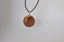 Collier en Bois Fossilisé ronde avec Cordon en Cuir