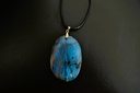 Collier en Labradorite Ovale avec Cordon en Cuir