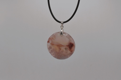 Collier en Agate Fleur en Forme Ronde