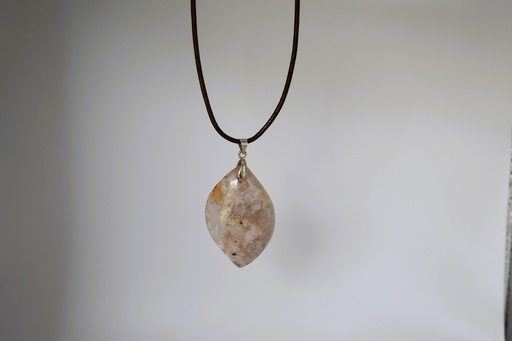 Collier en Agate Fleur en Forme de Losange